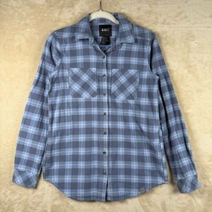 5.11 Tactical Womens Blue Yellow Plaid Flannel Button Down Shirt XS Outdoor Hike
